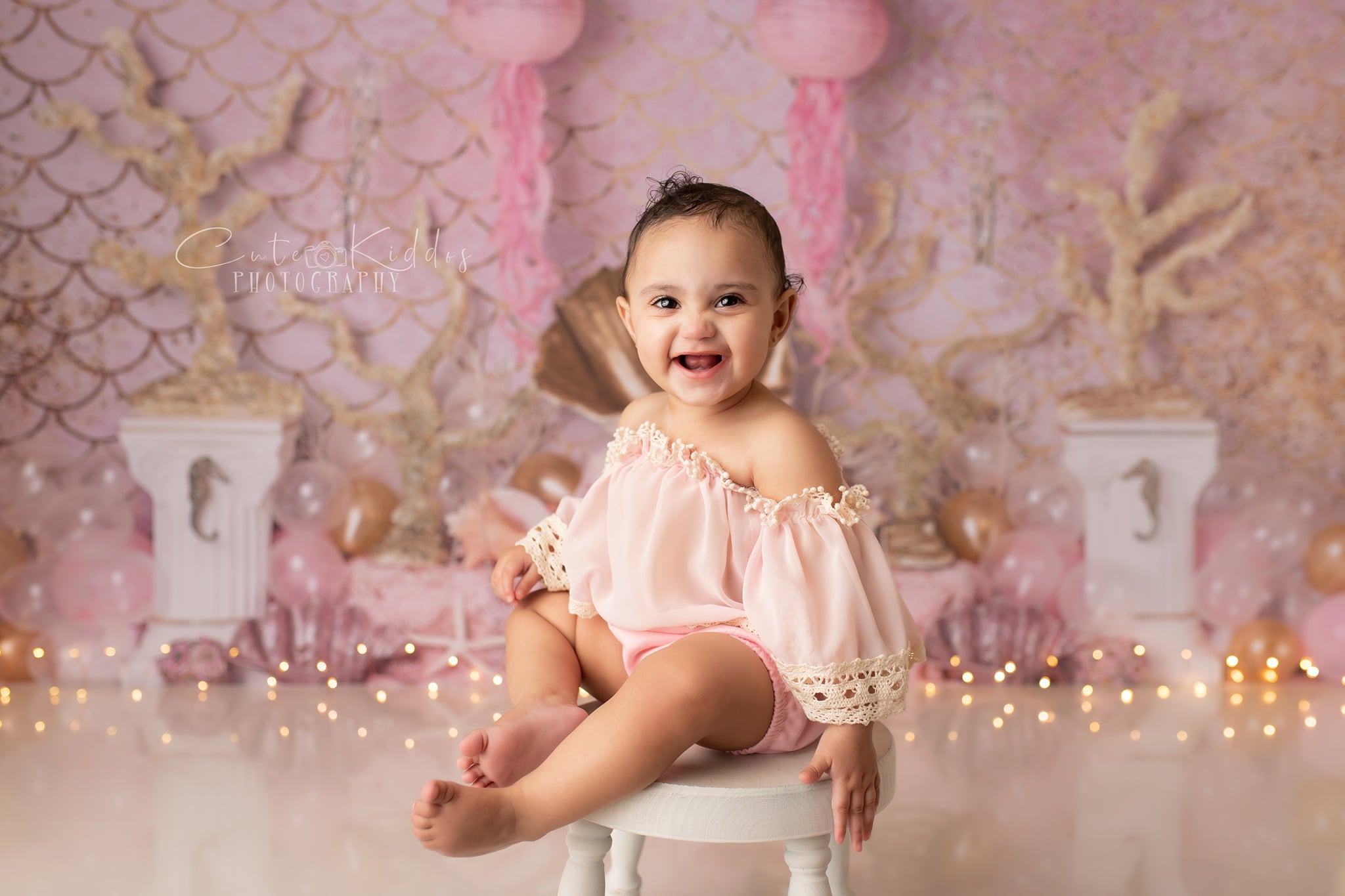 Avezano Pink Shell Coral Mermaid Photography Backdrop-AVEZANO